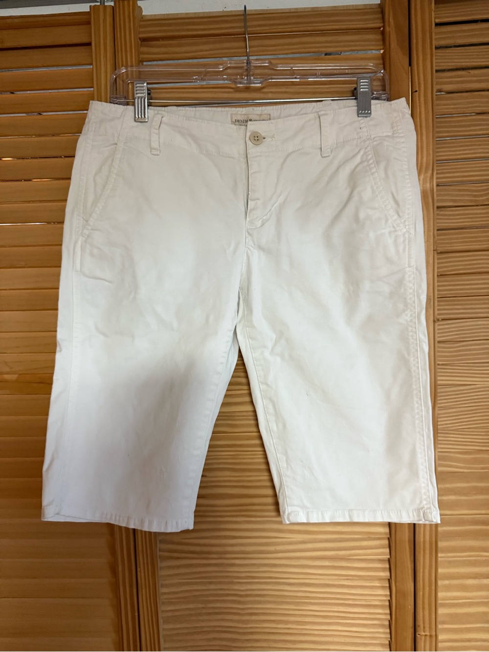 Women’s White Cotton Chino Shorts